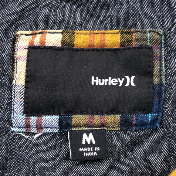Hurley Yellow & Blue Plaid Button Down Shirt - Picture 4 of 7